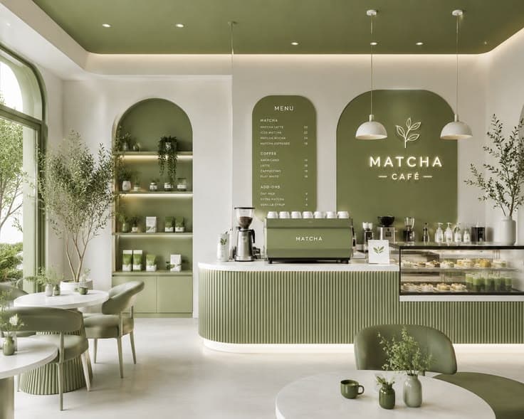 Matcha Café — TBD interior in TBD